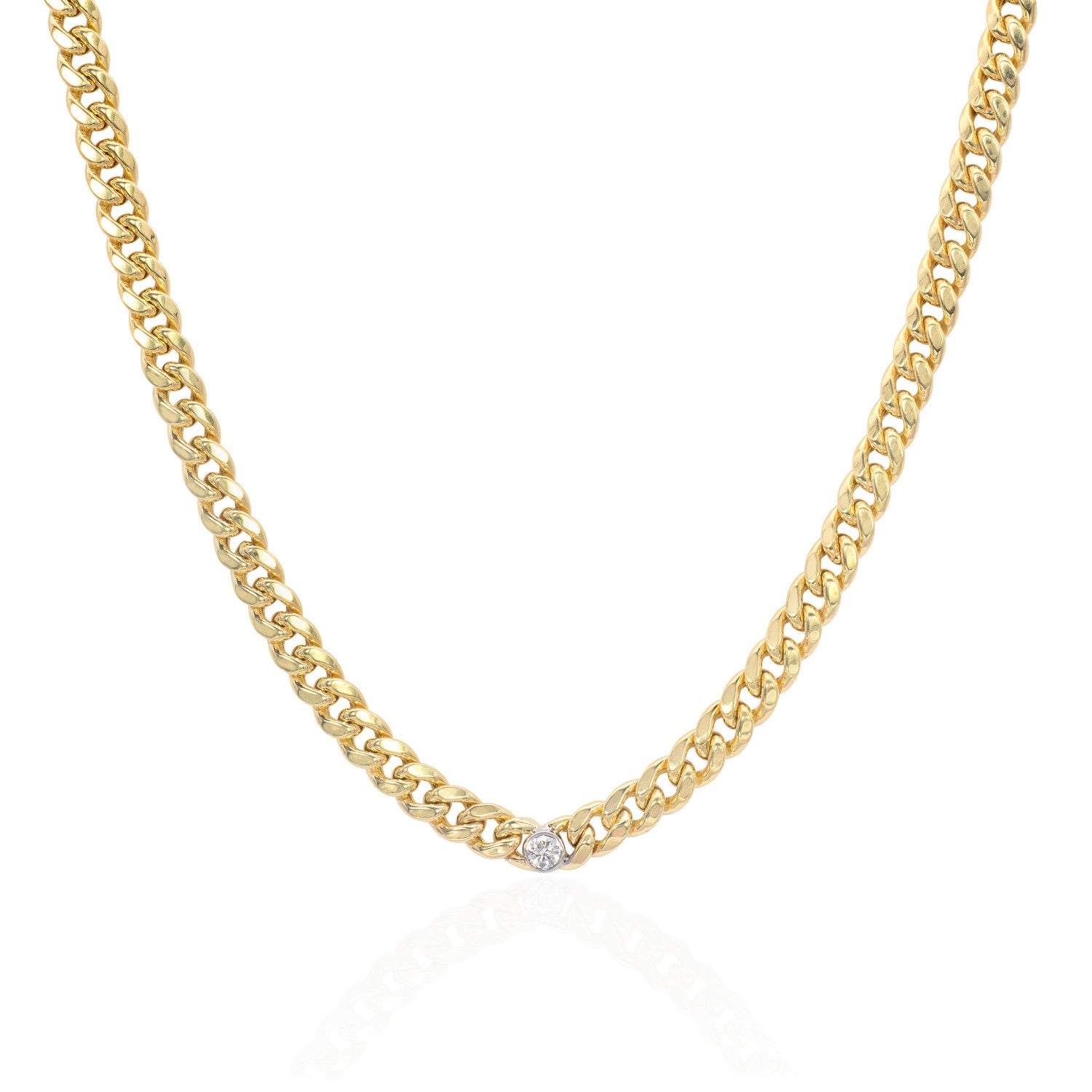 lab diamond cuban link necklace