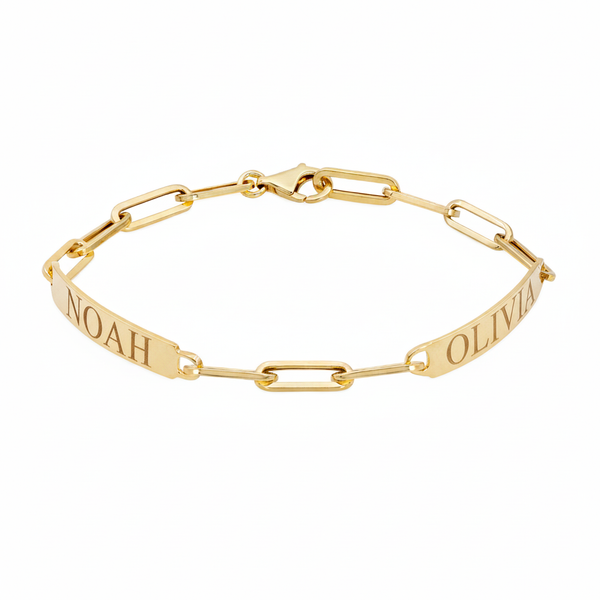 Double ID Paperclip Bracelet