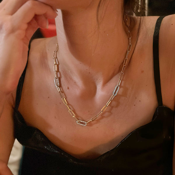 Diamond Paperclip Necklace