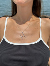 Large Diamond Initial Necklace