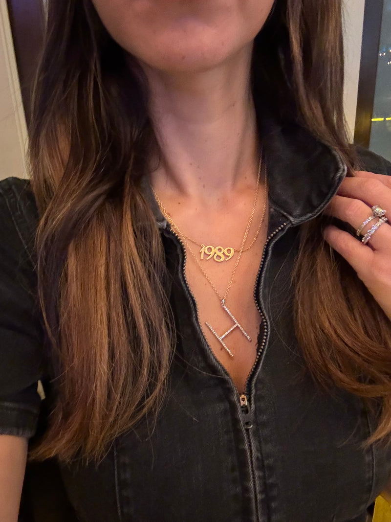 Large Diamond Initial Necklace