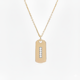 Diamond Initial Dog Tag Necklace