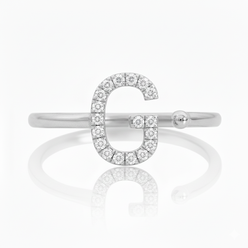 Diamond Initial Ring