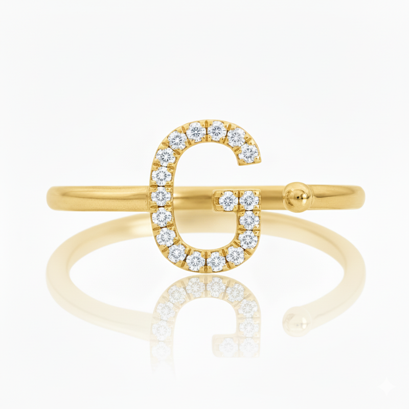 Diamond Initial Ring