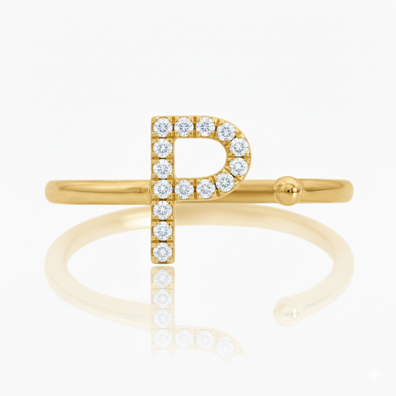 Diamond Initial Ring