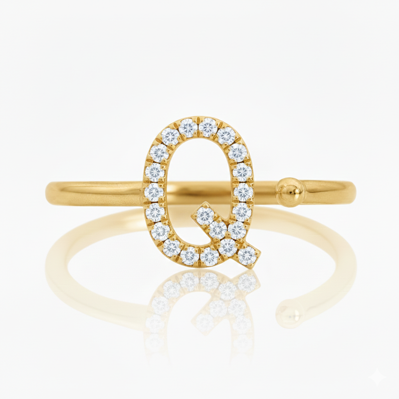 Diamond Initial Ring