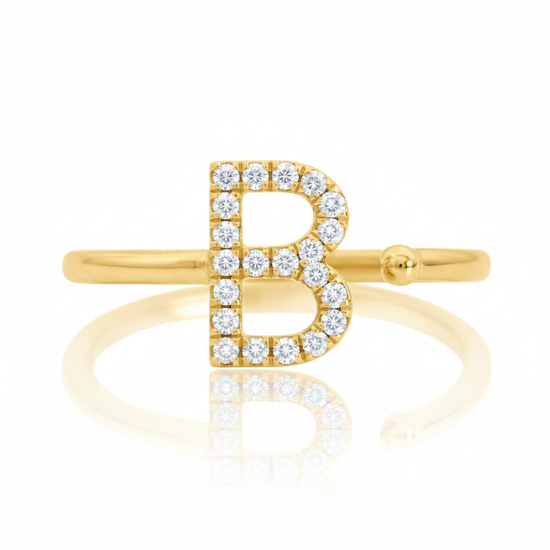 Diamond Initial Ring