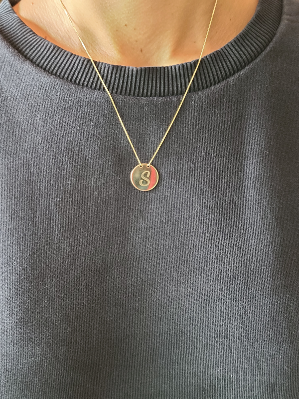 Initial Disc Necklace - Mila Gems