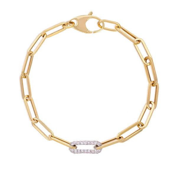 Diamond Paperclip Bracelet - Mila Gems