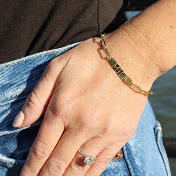Paperclip ID Bracelet - Mila Gems