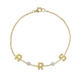 Initials and Diamond Bracelet - Mila Gems
