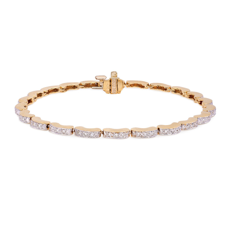 Yellow Gold Diamond Arch Bracelet - Mila Gems