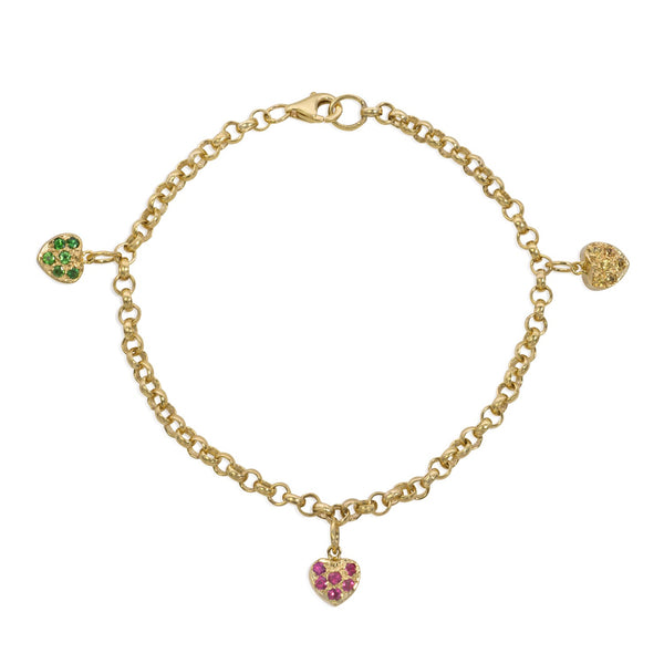 Multi Heart Charm Bracelet - Mila Gems