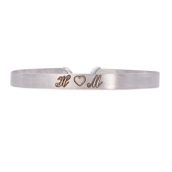 Engraved Heart Bangle - Mila Gems