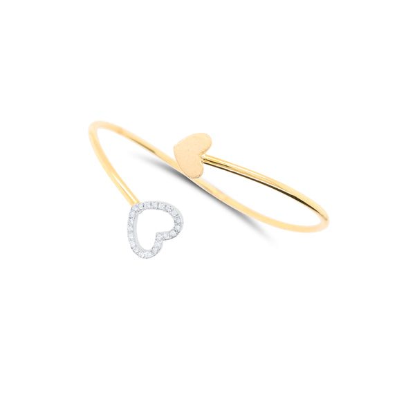 Diamond Heart Bangle - Mila Gems