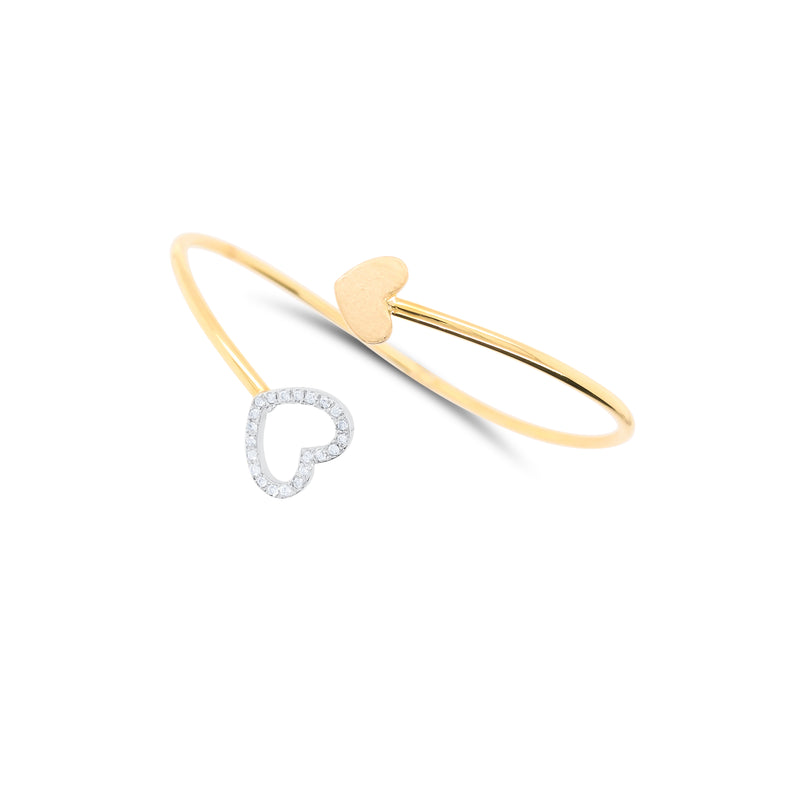 Diamond Heart Bangle - Mila Gems