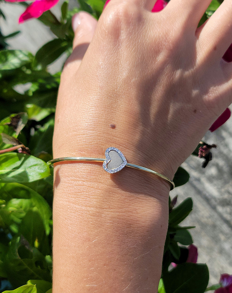 Diamond Heart Bangle- Mila Gems