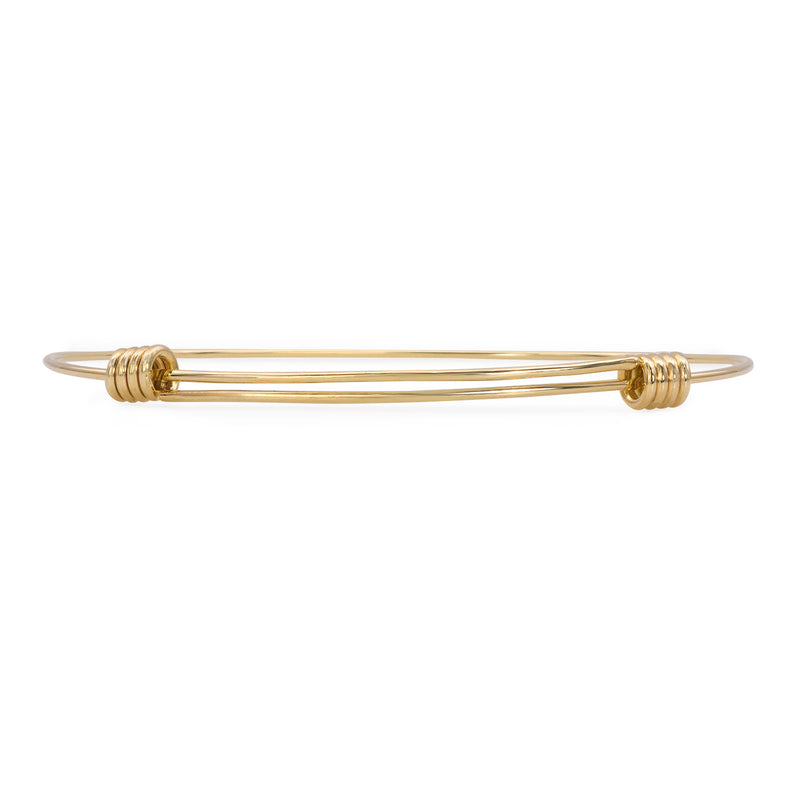 Yellow Gold Slip On Spring Bangle - Mila Gems