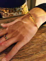 Yellow Gold Slip On Spring Bangle - Mila Gems