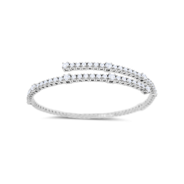 Criss Cross Diamond Tension Bangle - Mila Gems