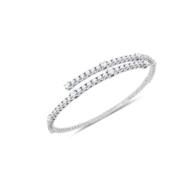 Criss Cross Diamond Tension Bangle - Mila Gems