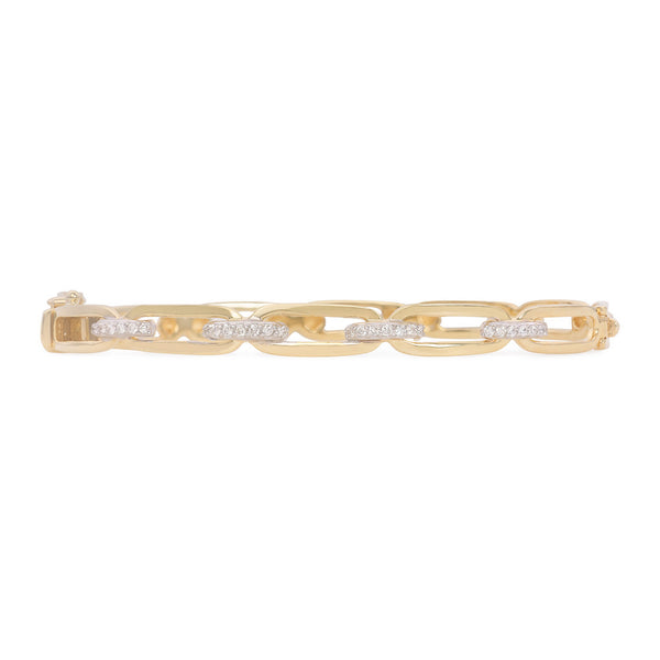 Diamond Paperclip Bangle - Mila Gems