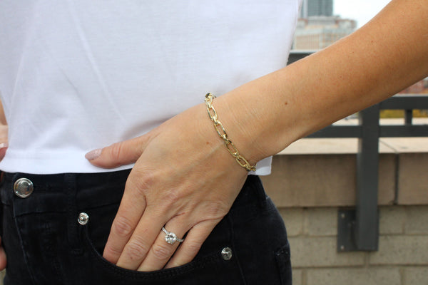 Paperclip Bangle - Mila Gems