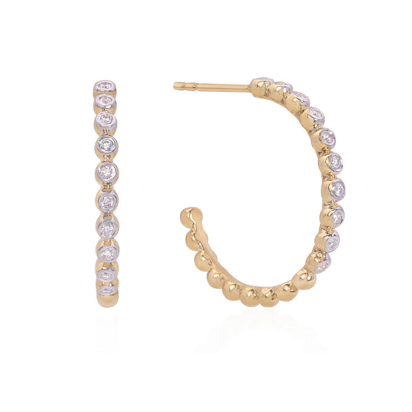 Open Hoop Diamond Earrings - Mila Gems