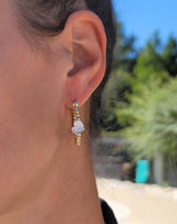 Pave Diamond Heart Hoop Earrings - Mila Gems