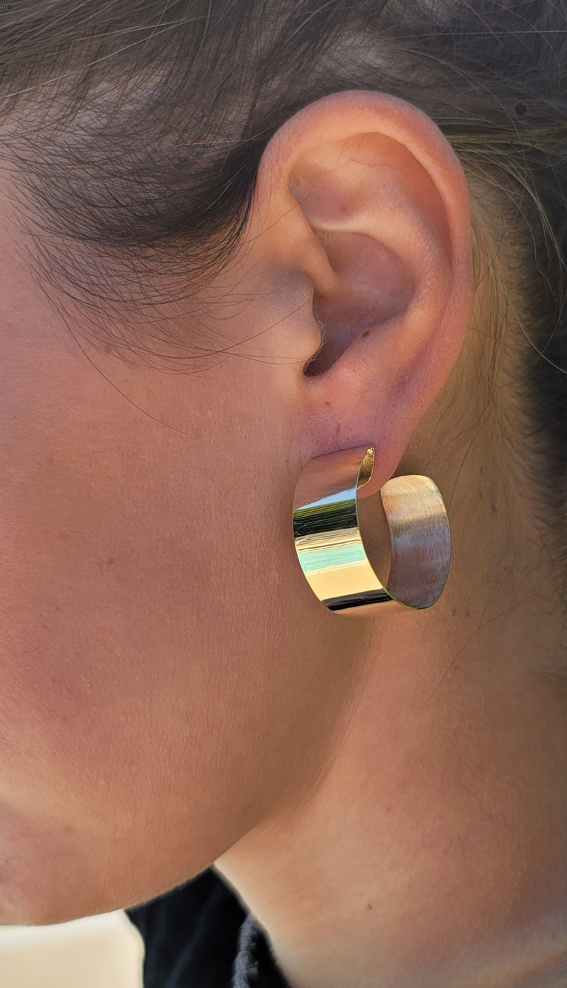 Wide Hoop Earrings - Mila Gems