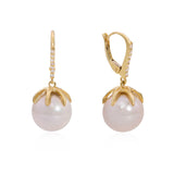 Diamond Pearl Earrings - Mila Gems