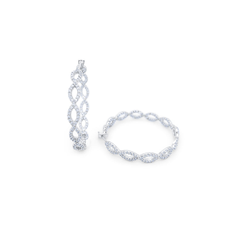 Marquise Diamond Hoop Earrings - Mila Gems