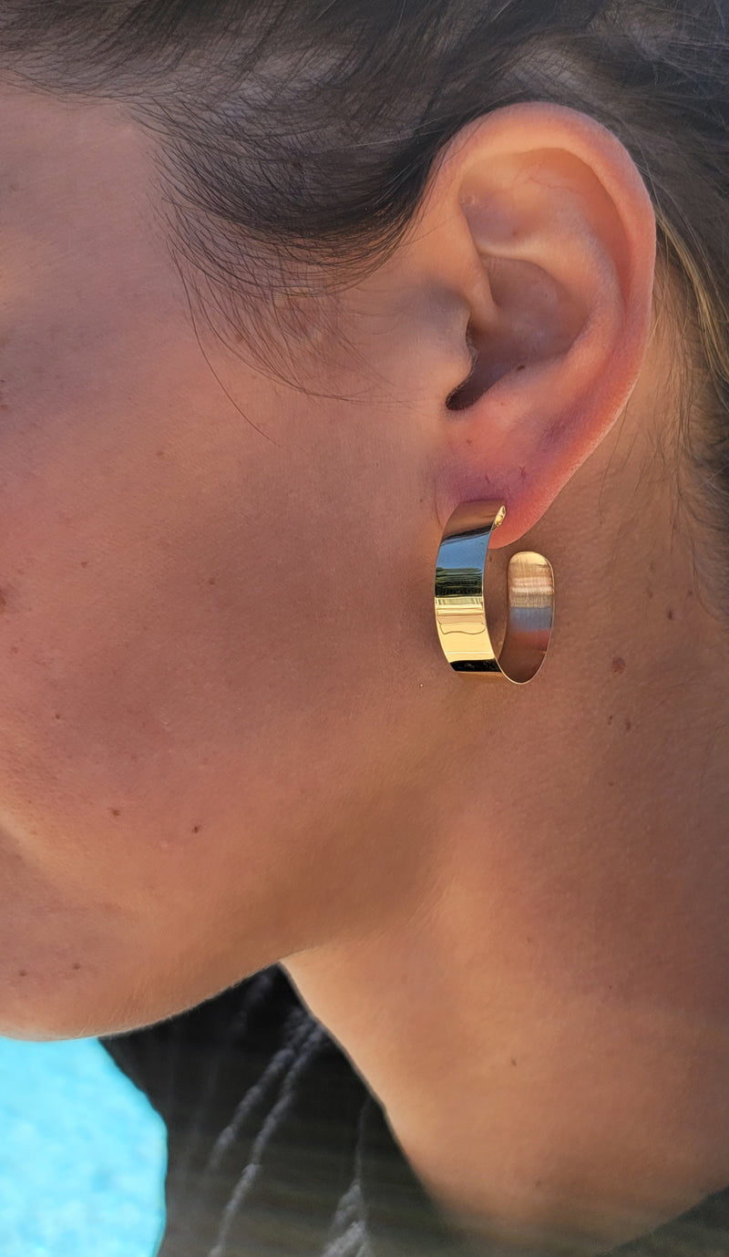 Narrow Hoop Earrings - Mila Gems