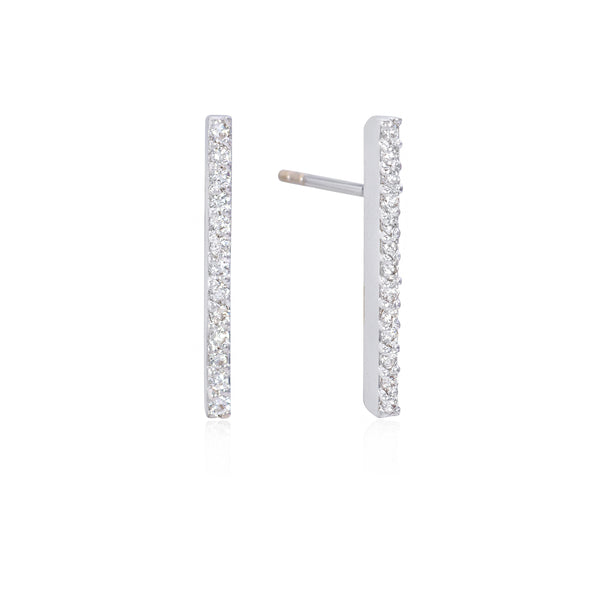 Mini Diamond Bar Earrings - Mila Gems