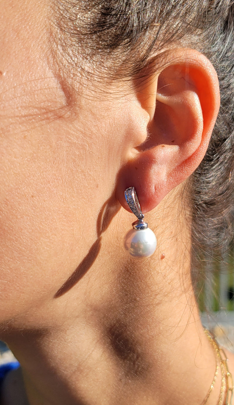 Pearl and Diamond Earrings - Mila Gems