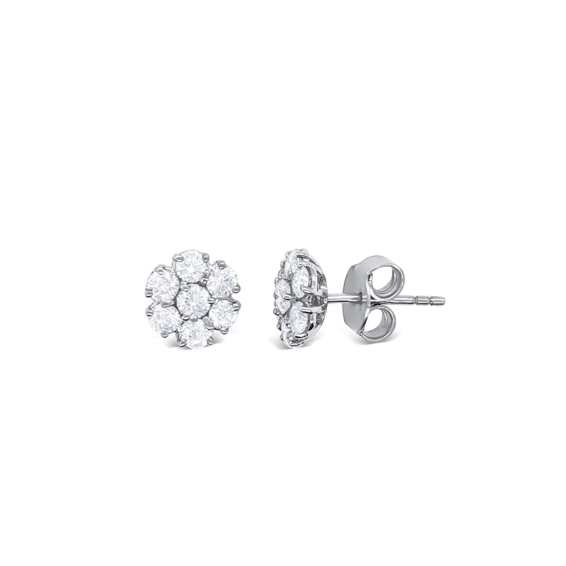 Mini Pave Diamond Cluster Earrings - Mila Gems