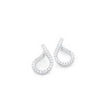 White Gold Diamond Hook Earrings - Mila Gems