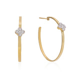 Diamond Clover Hoop Earrings - Mila Gems