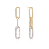 Diamond Paperclip Earrings - Mila Gems