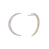 Diamond Crescent Moon Earrings - Mila Gems