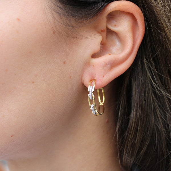 Diamond Paperclip Hoop Earrings - Mila Gems