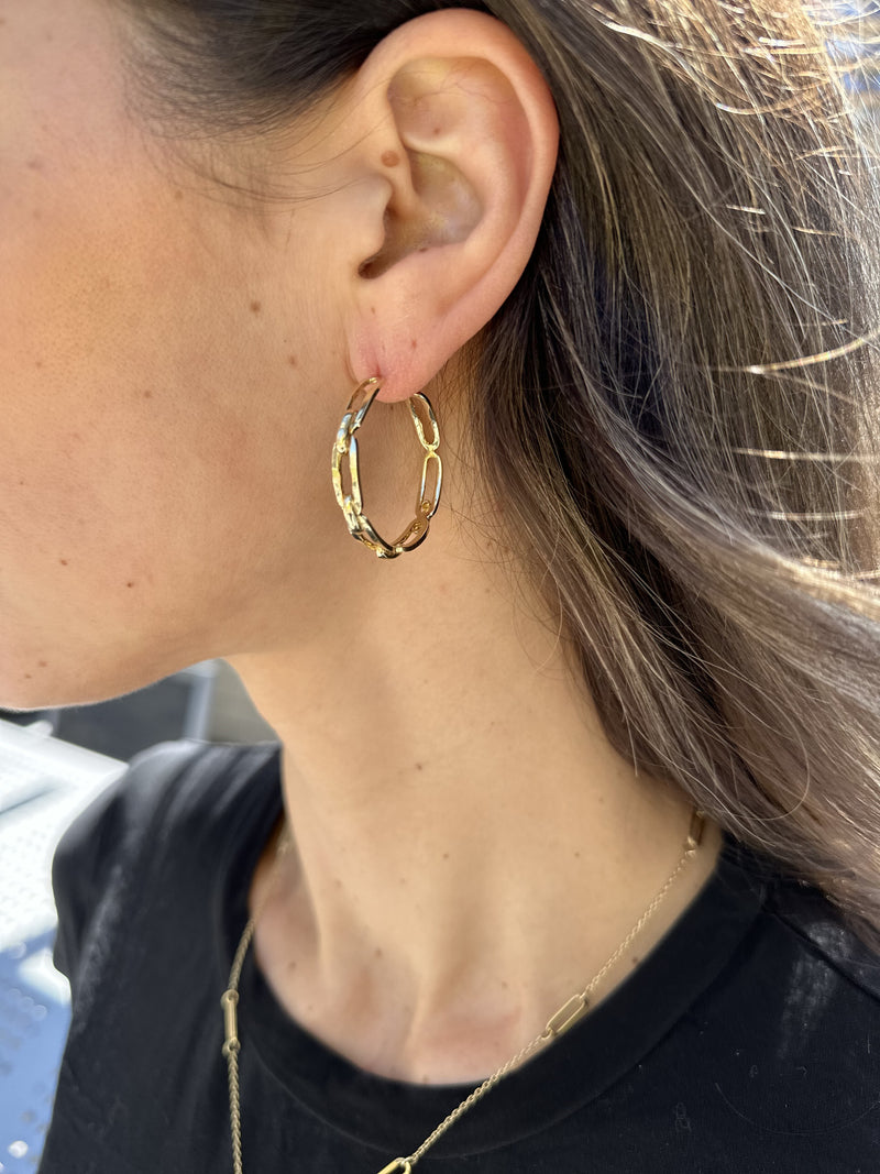 Paperclip Hoop Earrings - Mila Gems