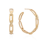 Paperclip Hoop Earrings - Mila Gems