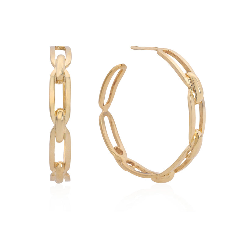Paperclip Hoop Earrings - Mila Gems