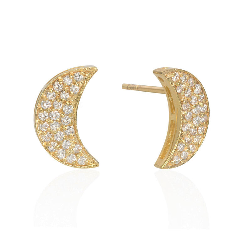 Diamond Moon Earrings - Mila Gems