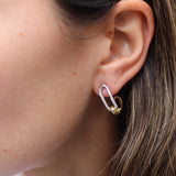 Diamond Paperclip Huggie Earrings - Mila Gems