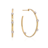 Bezel Set Diamond Hoop Earrings - Mila Gems