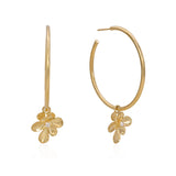 Diamond Flower Hoop Earrings - Mila Gems