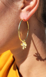 Diamond Flower Hoop Earrings - Mila Gems