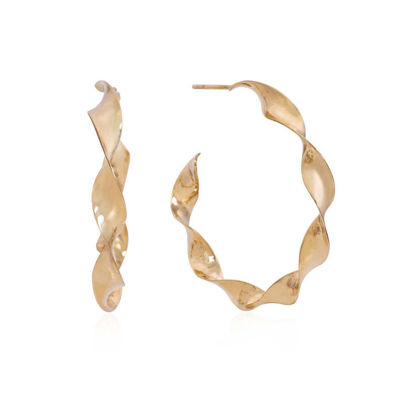 Yellow Gold Swirl Earrings - Mila Gems